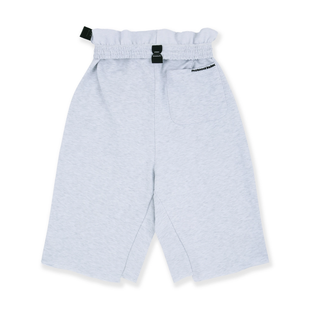 FOLDED WAIST JORTS - WHITE MELANGE