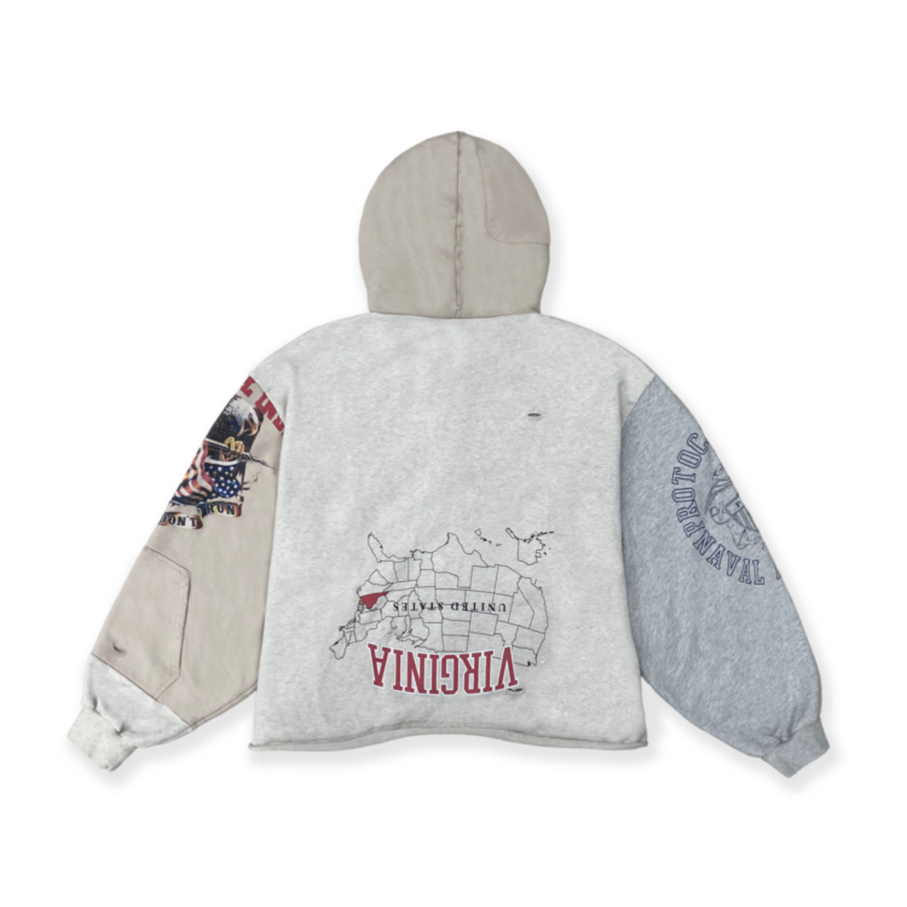 UPSIDE DOWN ZIP HOODIE - IVORY