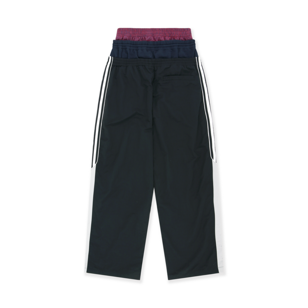 3 LAYERED TRACK PANTS - BLACK