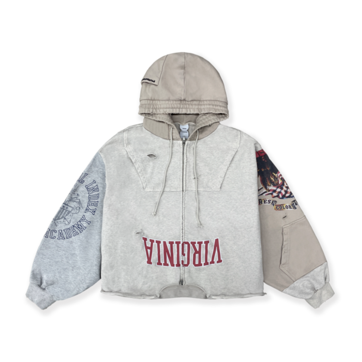 UPSIDE DOWN ZIP HOODIE - IVORY