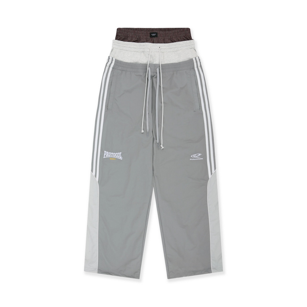 3 LAYERED TRACK PANTS - GREY
