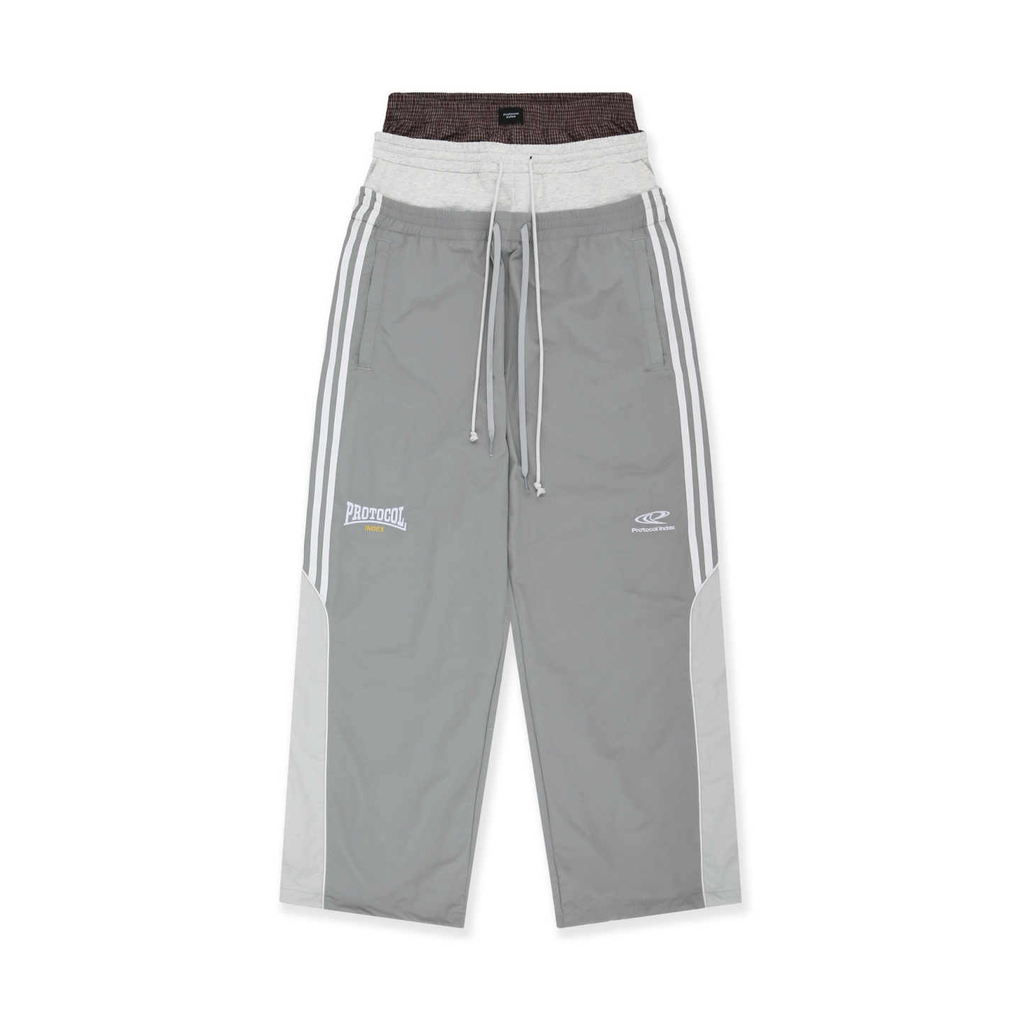 3 LAYERED TRACK PANTS - GREY
