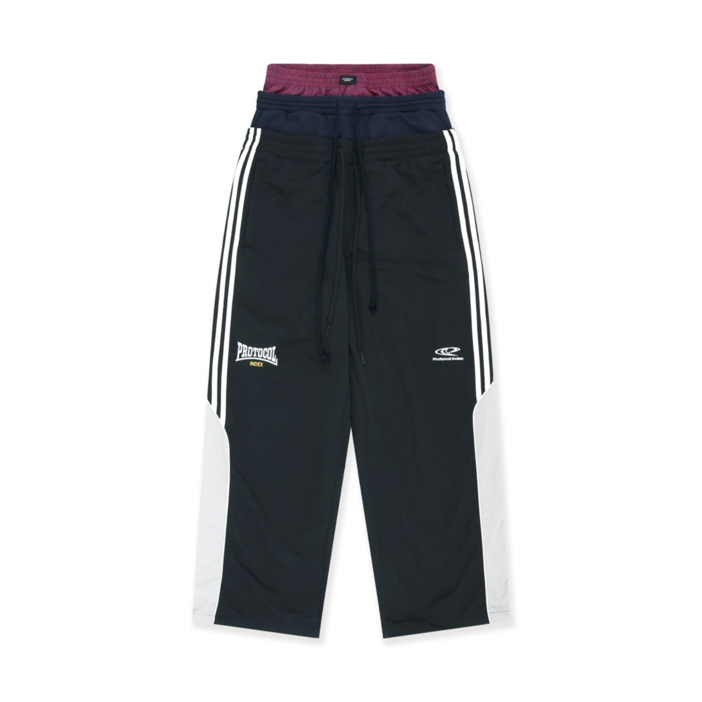 3 LAYERED TRACK PANTS - BLACK