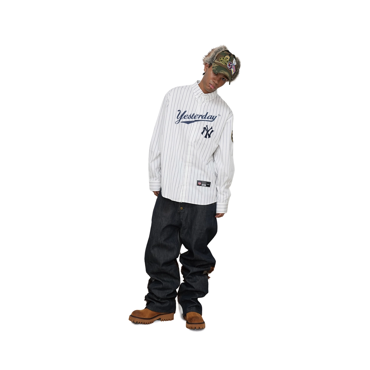 BASEBALL STRIPE SHIRTS - WHITE